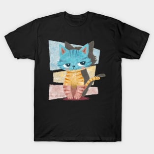 Colorful Stripy Cat T-Shirt